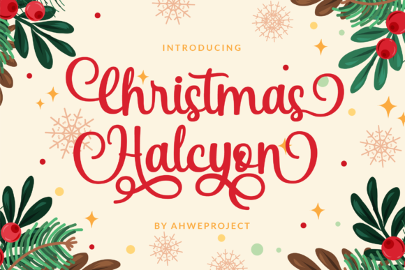 Christmas Halcyon: A Premium Handwritten Font for Brands